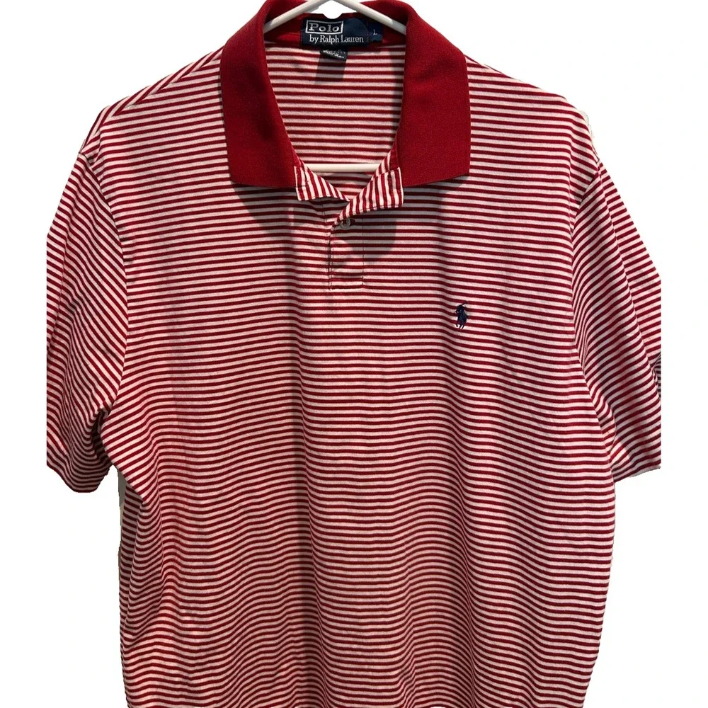 Polo‎ Ralph Lauren Men's Short Sleeve Polo Shirt Large Pima Cotton Red Golf